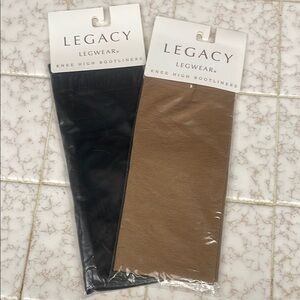 Legacy Legwear Knee High Bootliners - Black and Camel